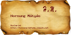 Hornung Mátyás névjegykártya