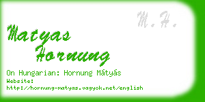 matyas hornung business card